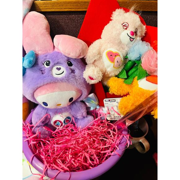 CareBear My Melody Share Bear bundle adorable 50 70 throw Carebear Easter basket - Picture 6 of 9